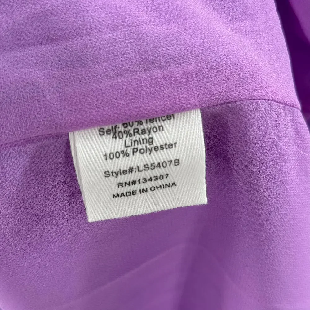 LINE & DOT Adelyn Skirt SZ Small NWT Lilac Purple Satin High Slit Midi Zipper